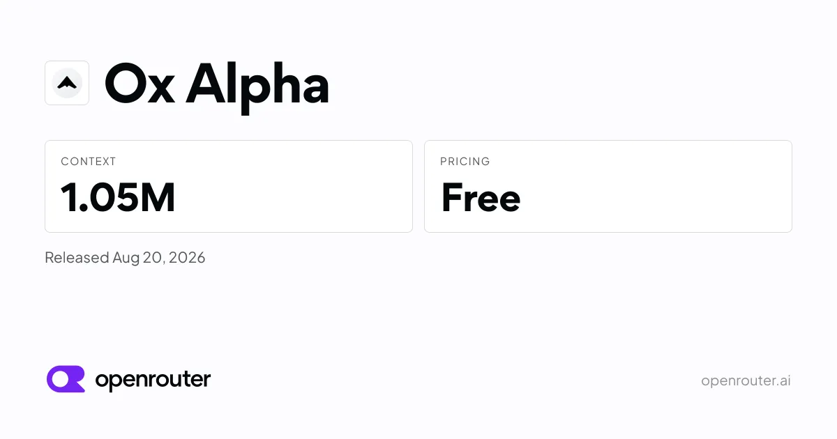 Ox Alpha、匿名提供で104万トークン対応